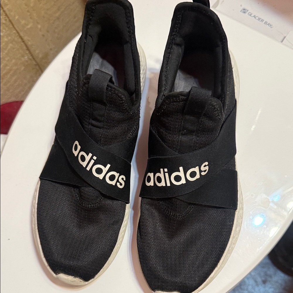 Adidas Black and White Slip-On Shoes